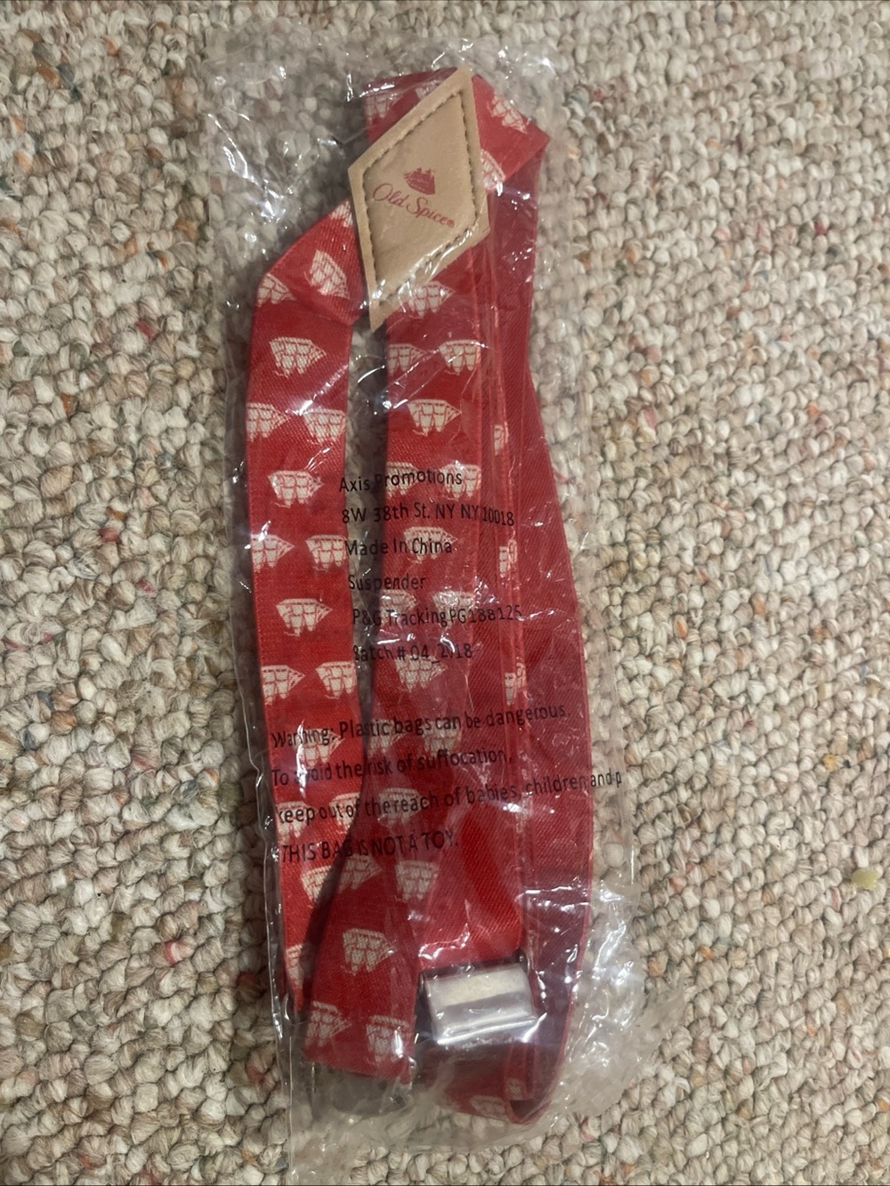 Old Spice Red Patterned Suspenders